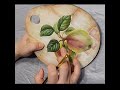 Apple painting with acrylic on the wooden pot stand / 냄비 받침에 아크릴페인팅으로 사과 그리기