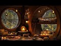 Rainy Day Jazz Cafe Ambience with Fireplace  3 Hours of Relaxing Jazz Music