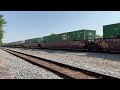 Norfolk Southern 4528 leading southbound train past Burr Performing Arts Park in Dalton, GA