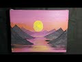 #1 Daily Art Challenge / Sunset painting at power line / Easy art
