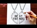Easy BFF Drawing | Best Friends Drawing Step By Step