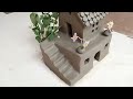 Amazing technique build DIY miniature Clay House | how to make Clay House