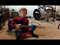 6 y.o. Boxing Spider-man rocks the guitar!!!