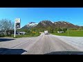 Norway scenic drive through the landscape of fjords, mountains, lakes and the sea  4K UHD