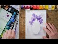 How to Paint Watercolour Crocuses in a Glass Vase