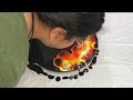 #57 Inferno | Acrylic Fluid Art | Dutch Pour Fire Painting | Pour Painting on Wood Round | 🔥🔥