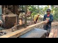 Kayu Jati Di Dekat Makam‼️Di Rajang Gergaji Bandsaw Rakitan