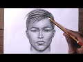 HOW TO DRAW A MALE FACE WITH PENCIL STEP BY STEP