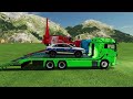 AUDI Q8, CHEVROLET, VOLVO, MERCEDES, FIRE DEPARTMENT TRANSPORTING ON MAN TRUCKS! Farming Simulator