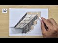 3d drawing wall  on paper for beginners how to draw 3d