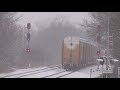 CSX Autorack Train Pulls Thru a White Shenandoah Junction ❄❄