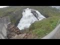 The STAIR BRIDGE over Vøringsfossen waterfall in Eidfjord Norway.