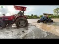 Mahindra 4x4 and Sonalika 60 Rx Stuck in Mud Pulling by NOVO 605 and Escort Hydra