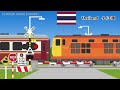 【踏切アニメ】アジアのふみきりがいろんな場所でカンカン😂😂😂Asian Railroad crossings on various places!!