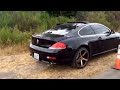 BMW 6 Series V8 before and after muffler delete exhaust