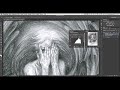Editing pencil drawings in Photoshop demo (Part 1: black and white illustration)