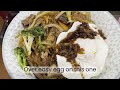 Japchae bap l Stir fried glass noodle w/ rice and special sauce l Leftover special