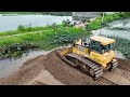 Impressive Activity !! Amazing Skill SHANTUI Bulldozer Push Sand to Connect Roads 100%