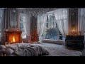Whispers of Winter Wind and Cozy Fireside: Royal Bedroom ASMR for Winter Night Retreat