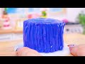 Fancy M&M Chocolate Cake🍫 Miniature Purple Buttercream Cake Decorating By M&M Candy 💜Mini Cakes