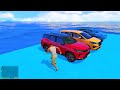 GTA 5: Indian Cars Vs IMPOSSIBLE DEEP 55 feet Water Level Ramp Challenge | GTA 5 MODS!