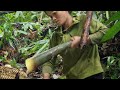 FULL VIDEO harvesting luffa bamboo shoots to sell at the market and digging ponds | Triệu Thị Mụi