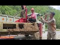 Girl driver Controls Crane To Transport Old Electric Poles And Replace New Electric Poles.