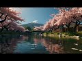 [Japanese zen music]Cherry blossoms in full bloom at Kyoto’s Arashiyama during spring