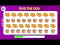Find the ODD One Out | Junk Food Edition| Easy, Medium, Hard - 30 Levels Emoji Quiz #findtheoddemoji