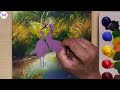 Easy Way to Paint a Morning Scenary / Acrylic Painting / STEP BY STEP #44