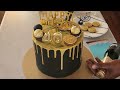 How to make an easy GOLD DRIP CAKE without painting