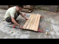 Using Natural Xoan Wood Bars To Create A Neat Sliding Door For Narrow Spaces // Truong Carpenter