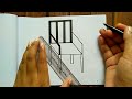 How to draw chair drawing step by step | Easy wooden Chair drawing