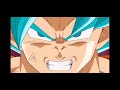 Goku se transforma en súper Sayayín blue enfrente de hid enemy