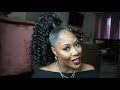 Easy Curly High Extended Drawstring Pony Tutorial 
