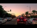 Dreamy Sunset Drive | Mid Wilshire Los Angeles California | Relaxing Stress Relief | HDR 60fps