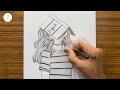 How to draw a Girl reading a book || Easy drawing for beginners || Easy drawing for girls