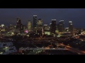 Houston Skyline Night  Drone Video - 4K UHD