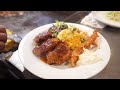 Giant Grilled Meat Mountain - Japanese Street Food - ニューハマヤ 焼肉定食 ダブダブ 大阪 Yakiniku & Egg