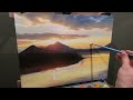Sunset Lake Oil Painting 