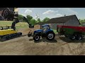 New Holland T7.170 transport potatoes through muddy roads and get stuck | Thrustmaster T248 gameplay