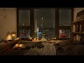 Rain on Window at Cozy Room Ambience | NYC | Relaxing Jazz Music for Sleep, Study, Focus, Work