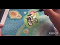 Speedpaint Kid cosmic on a children flashcard