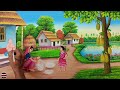 Bangladesh Summer Season  Scenery Painting|Bangladesh Village Scenery Painting With Earthwatercolour