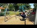 Lexi (age 1.5)  and Zach Swinging, #forestpark