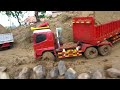 TERPELESET DAN NYUNGSEP‼️🔥 RC TRUK HINO 500 TRAILER VS RC TRUK QUESTER BERMUATAN PASIR terguling