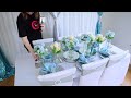 BABY BLUE AND SILVER WEDDING THEME DECOR | TABLESCAPE AND BACKDROP  DESIGN SETUP.