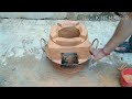 Build a mini clay oven at home/Wood burning stove/Mud stove/Clay stove/Indian chulha/Mitti ka chulha