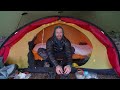 CAMPING in SNOW - Freezing Rain Storm - Tent Camping in the Rain