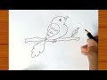 How to draw a bird from letter | drawing bird | bird drawing easy